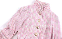 CHANEL 13C Pale Pink Stand Color Tweed Jacket 34 シャネル ペール ピンク スタンドカラー ジャケット 即発