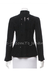 CHANEL 02A Black Lesage Sequin Jacket Skirt 34 36 40 シャネル ルサージュ・ブラック・スパンコール ジャケット・スカート 即発