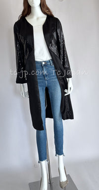 CHANEL 10PF Black Sequin Embellishments Cocktail Dress Coat 36 シャネル ブラック・スパンコール・カクテルドレス・ワンピース・コート 即発