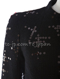 CHANEL 02A Black Lesage Sequin Jacket Skirt 34 36 40 シャネル ルサージュ・ブラック・スパンコール ジャケット・スカート 即発