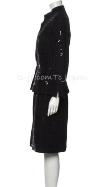 CHANEL 02A Black Lesage Sequin Jacket Skirt 34 36 40 シャネル ルサージュ・ブラック・スパンコール ジャケット・スカート 即発