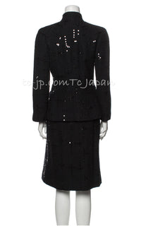 CHANEL 02A Black Lesage Sequin Jacket Skirt 34 36 40 シャネル ルサージュ・ブラック・スパンコール ジャケット・スカート 即発