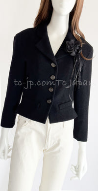 CHANEL 12C Black Rhinestone Buttons Jacket 36 40 42 シャネル ブラック ラインストーン ボタン ジャケット 即発