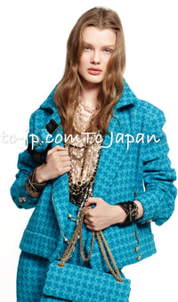 CHANEL 19A Blue Riders Wool Tweed Jacket 38 40 シャネル ブルー ライダース ウール ツイード ジャケット 即発