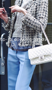 CHANEL 05C Black Chiffon Lace Camellia Buttons Jacket 38 44 シャネル ブラック・シフォン・レース・カメリアボタン・ジャケット 即発