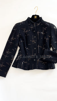 CHANEL 02A Black Lesage Sequin Jacket Skirt 34 36 40 シャネル ルサージュ・ブラック・スパンコール ジャケット・スカート 即発