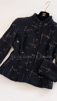 CHANEL 02A Black Lesage Sequin Jacket Skirt 34 36 40 シャネル ルサージュ・ブラック・スパンコール ジャケット・スカート 即発
