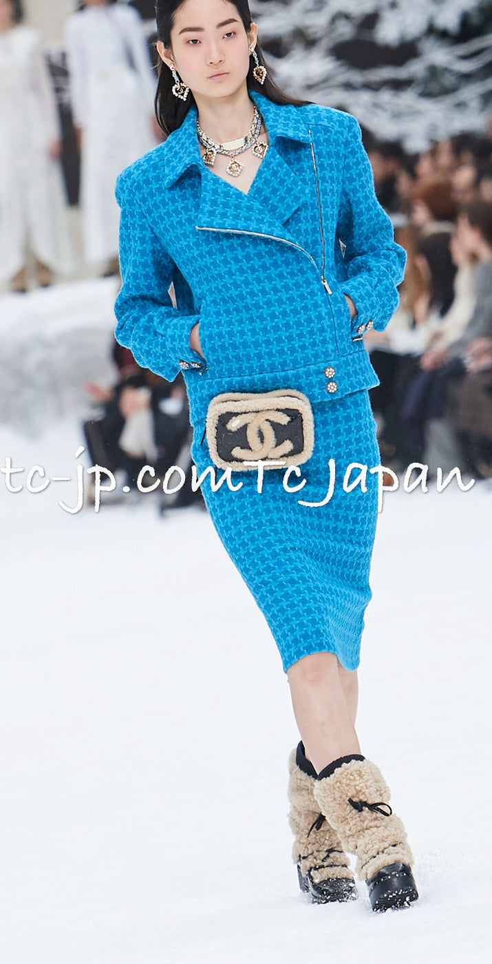 CHANEL 19A Blue Riders Wool Tweed Jacket 38 40 シャネル ブルー ライダース ウール ツイード ジャケット 即発