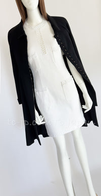 CHANEL 96A Vintage Black Dark Navy Wool Jacket Coat 34 36 38 シャネル ヴィンテージ ブラック ダークネイビー ウール ジャケット コート 即発