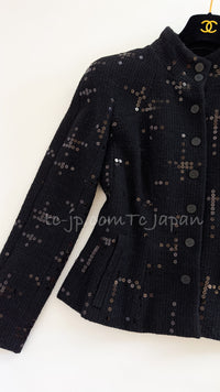 CHANEL 02A Black Lesage Sequin Jacket Skirt 34 36 40 シャネル ルサージュ・ブラック・スパンコール ジャケット・スカート 即発