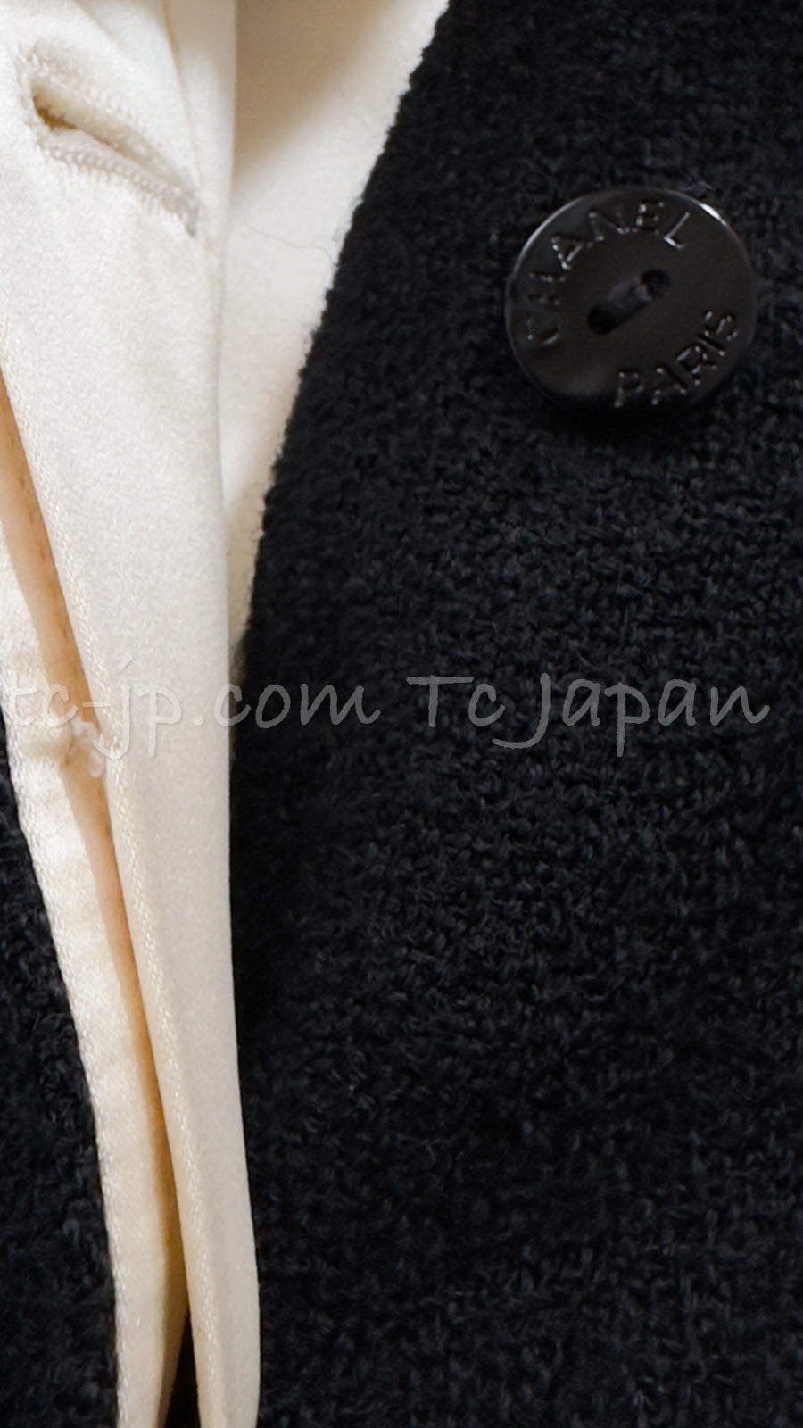 CHANEL 06A Black Wool Tweed Jacket Skirt Suit 38 シャネル ブラック ウール ジャケット スカート スーツ 即発