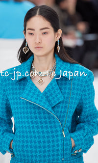 CHANEL 19A Blue Riders Wool Tweed Jacket 38 40 シャネル ブルー ライダース ウール ツイード ジャケット 即発