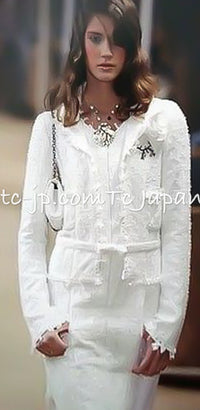 CHANEL 05C Black Chiffon Lace Camellia Buttons Jacket 38 44 シャネル ブラック・シフォン・レース・カメリアボタン・ジャケット 即発
