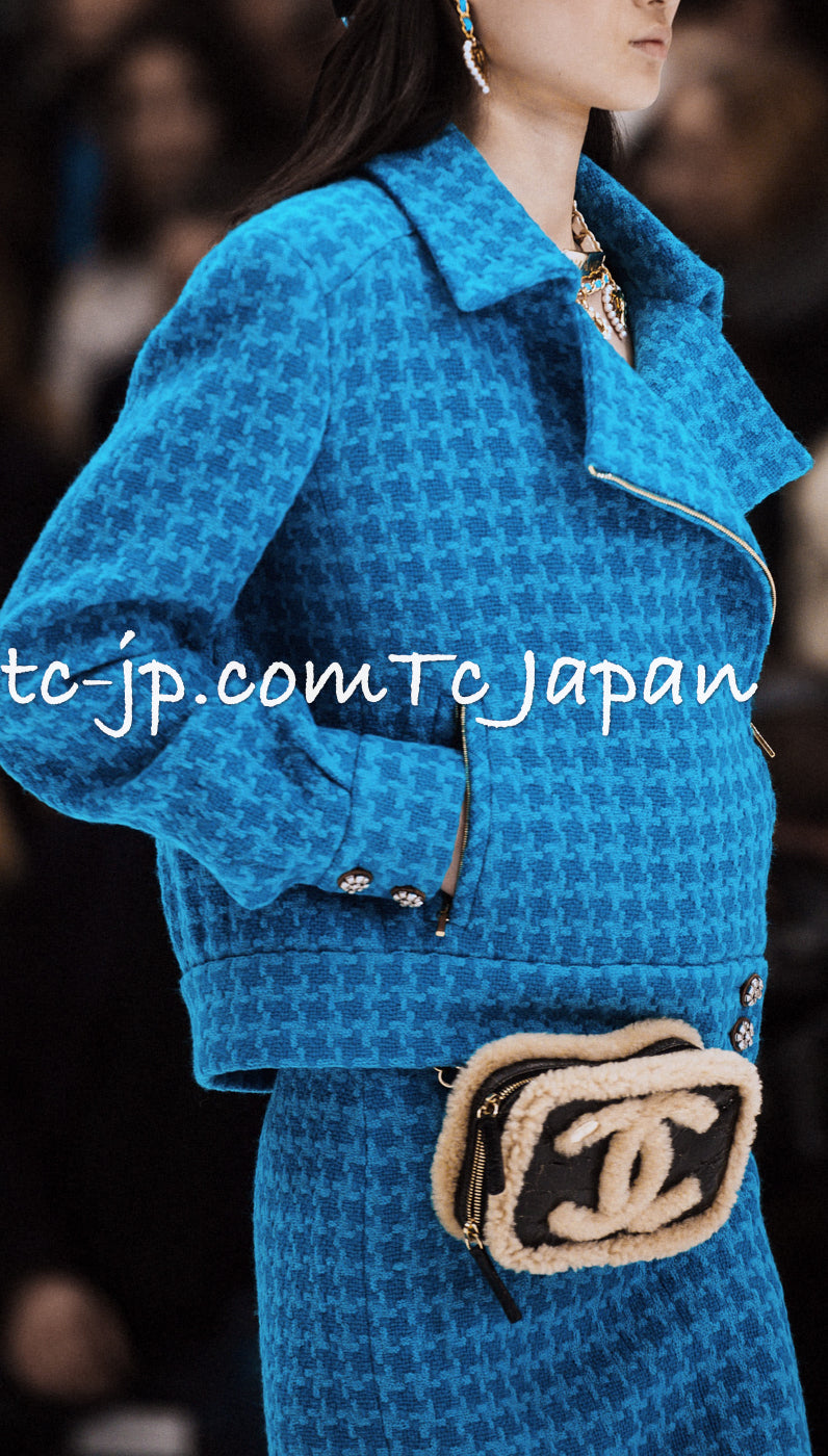CHANEL 19A Blue Riders Wool Tweed Jacket 38 40 シャネル ブルー ライダース ウール ツイード ジャケット 即発