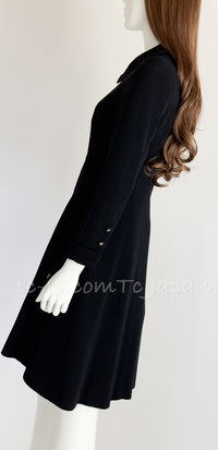CHANEL 96A Vintage Black Dark Navy Wool Jacket Coat 34 36 38 シャネル ヴィンテージ ブラック ダークネイビー ウール ジャケット コート 即発