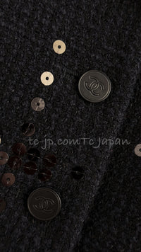 CHANEL 02A Black Lesage Sequin Jacket Skirt 34 36 40 シャネル ルサージュ・ブラック・スパンコール ジャケット・スカート 即発