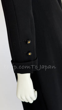 CHANEL 96A Vintage Black Dark Navy Wool Jacket Coat 34 36 38 シャネル ヴィンテージ ブラック ダークネイビー ウール ジャケット コート 即発