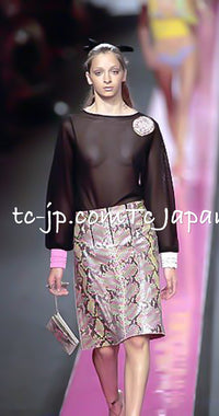CHANEL 00T Python Leather Pants Pumps Heels Shoes 40 シャネル 高級パイソン レザー パンツ パンプス ヒール シューズ 即発