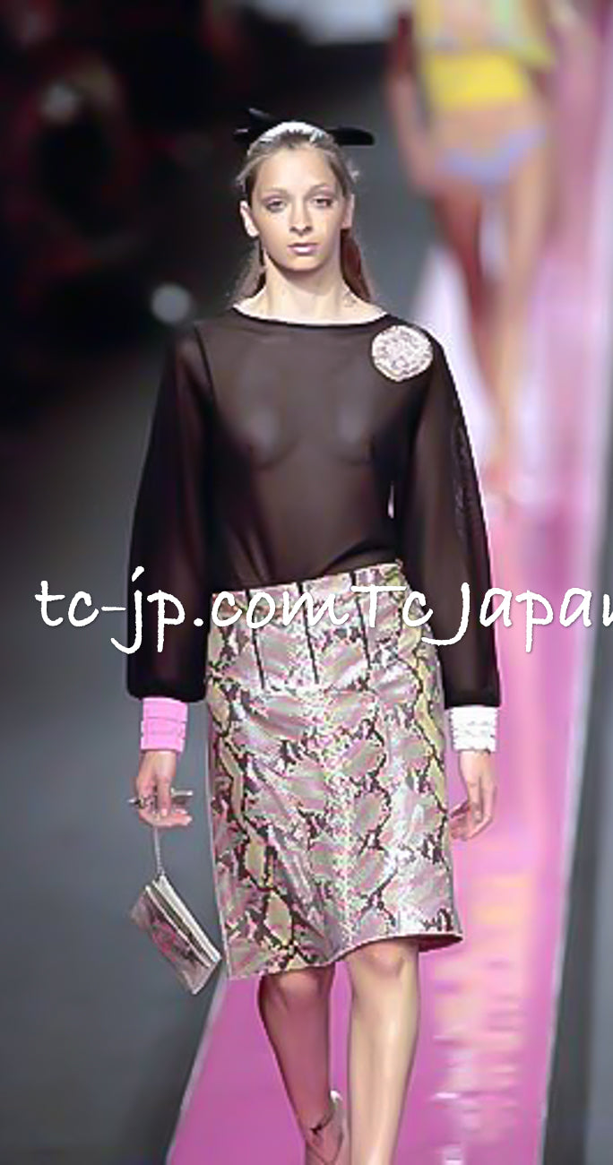 CHANEL 00T Python Leather Pants Pumps Heels Shoes 40 シャネル 高級パイソン レザー パンツ パンプス ヒール シューズ 即発