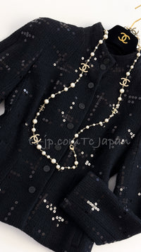 CHANEL 02A Black Lesage Sequin Jacket Skirt 34 36 40 シャネル ルサージュ・ブラック・スパンコール ジャケット・スカート 即発