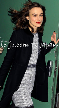 CHANEL 13S Keira Knightley Actress Gray White Tweed Dress 34 シャネル キーラナイトレイ着用 グレー ホワイト ツイード ワンピース 即発
