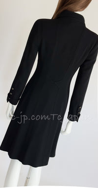 CHANEL 96A Vintage Black Dark Navy Wool Jacket Coat 34 36 38 シャネル ヴィンテージ ブラック ダークネイビー ウール ジャケット コート 即発