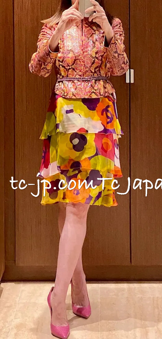 CHANEL 00T Python Leather Pants Pumps Heels Shoes 40 シャネル 高級パイソン レザー パンツ パンプス ヒール シューズ 即発