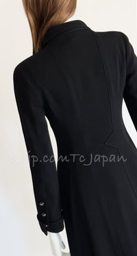 CHANEL 96A Vintage Black Dark Navy Wool Jacket Coat 34 36 38 シャネル ヴィンテージ ブラック ダークネイビー ウール ジャケット コート 即発