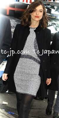 CHANEL 13S Keira Knightley Actress Gray White Tweed Dress 34 シャネル キーラナイトレイ着用 グレー ホワイト ツイード ワンピース 即発