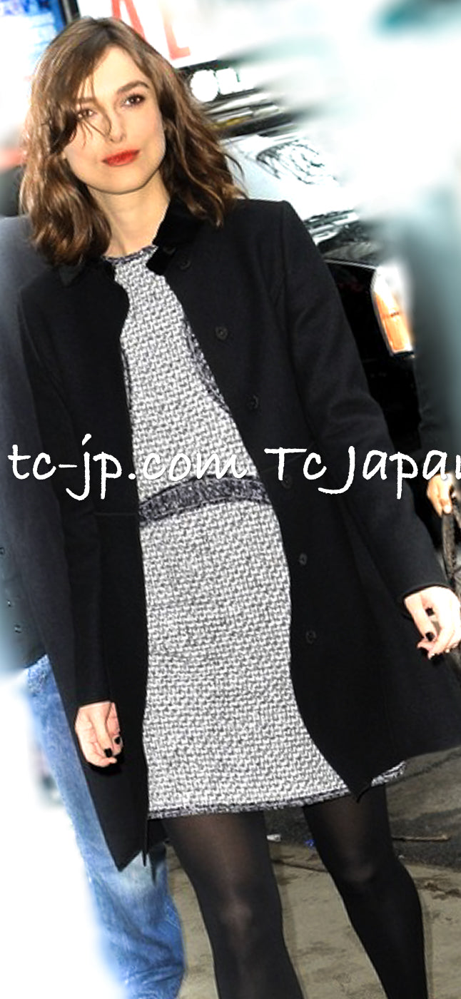 CHANEL 13S Keira Knightley Actress Gray White Tweed Dress 34 シャネル キーラナイトレイ着用 グレー ホワイト ツイード ワンピース 即発