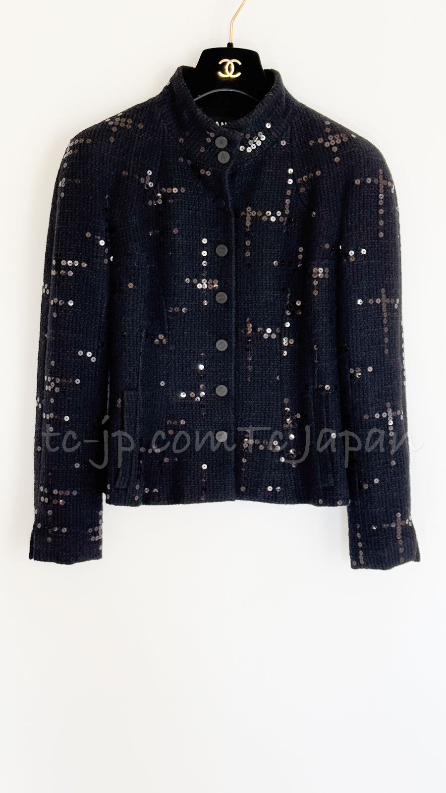 CHANEL 02A Black Lesage Sequin Jacket Skirt 34 36 40 シャネル ルサージュ・ブラック・スパンコール ジャケット・スカート 即発