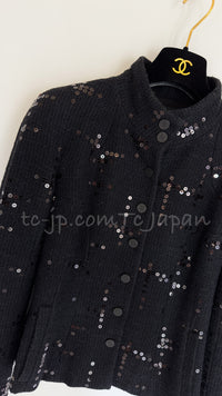 CHANEL 02A Black Lesage Sequin Jacket Skirt 34 36 40 シャネル ルサージュ・ブラック・スパンコール ジャケット・スカート 即発