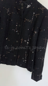 CHANEL 02A Black Lesage Sequin Jacket Skirt 34 36 40 シャネル ルサージュ・ブラック・スパンコール ジャケット・スカート 即発