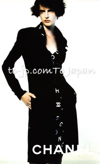 CHANEL 97S Vintage Black Silk CC Logo Jacket Trench Coat 36 シャネル ヴィンテージ ブラック シルク CCロゴ ジャケット トレンチ コート 即発