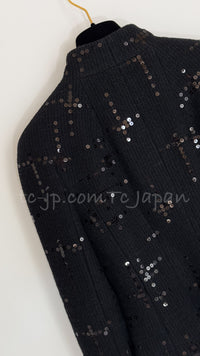 CHANEL 02A Black Lesage Sequin Jacket Skirt 34 36 40 シャネル ルサージュ・ブラック・スパンコール ジャケット・スカート 即発