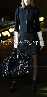 CHANEL 06A Black Wool Tweed Jacket Skirt Suit 38 シャネル ブラック ウール ジャケット スカート スーツ 即発