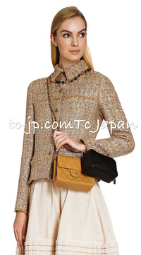 CHANEL 05S Gold Metallic Woven Tweed Dress 38 40 シャネル ゴールド メタリック ツイード ワンピース 即発