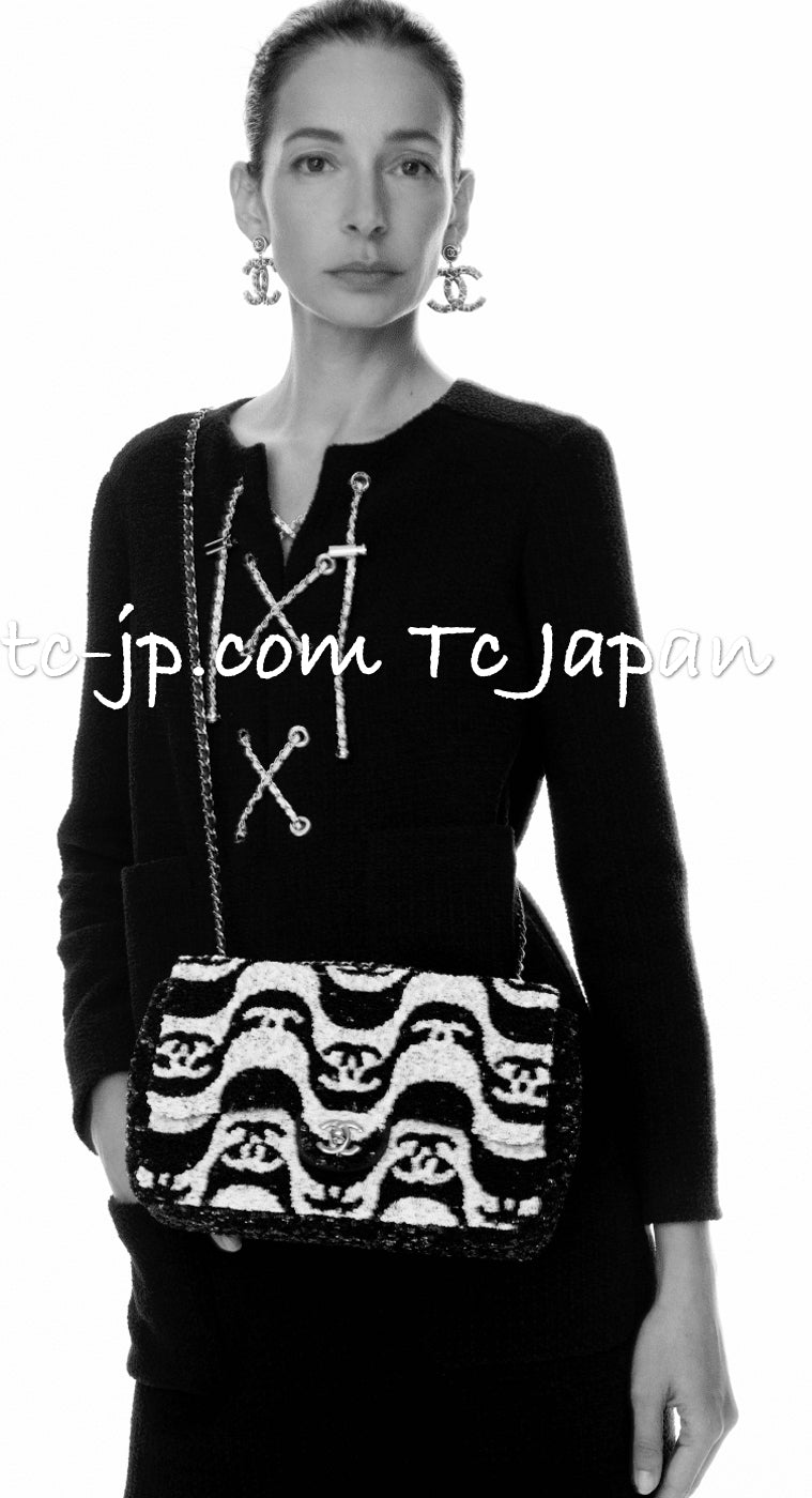 CHANEL 21PS Navy Chain Link Accent Cotton Dress 34 シャネル ネイビー チェーン装飾 コットン ワンピース 即発