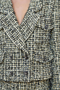CHANEL 22PS Yellow Black Lion Button Double Jacket 38 40 シャネル イエロー ブラック ライオン ボタン ダブル ジャケット 即発