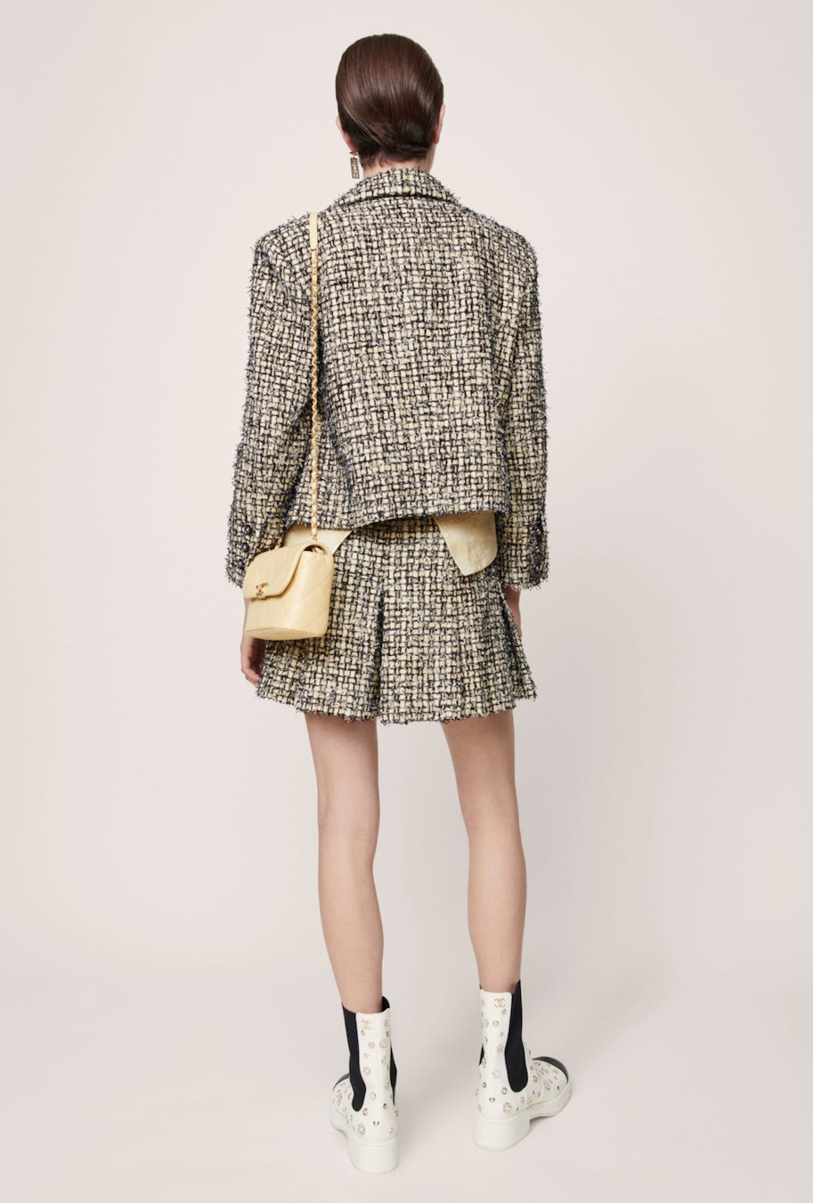 CHANEL 22PS Yellow Black Lion Button Double Jacket 38 40 シャネル イエロー ブラック ライオン ボタン ダブル ジャケット 即発