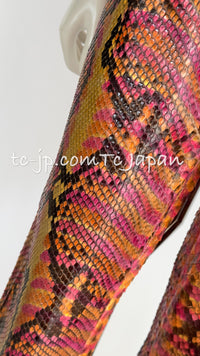 CHANEL 00T Python Leather Jacket Pants Pumps Heels Shoes 40 シャネル 高級パイソン・レザー・ジャケット・パンツ・パンプス・ヒール・シューズ 即発