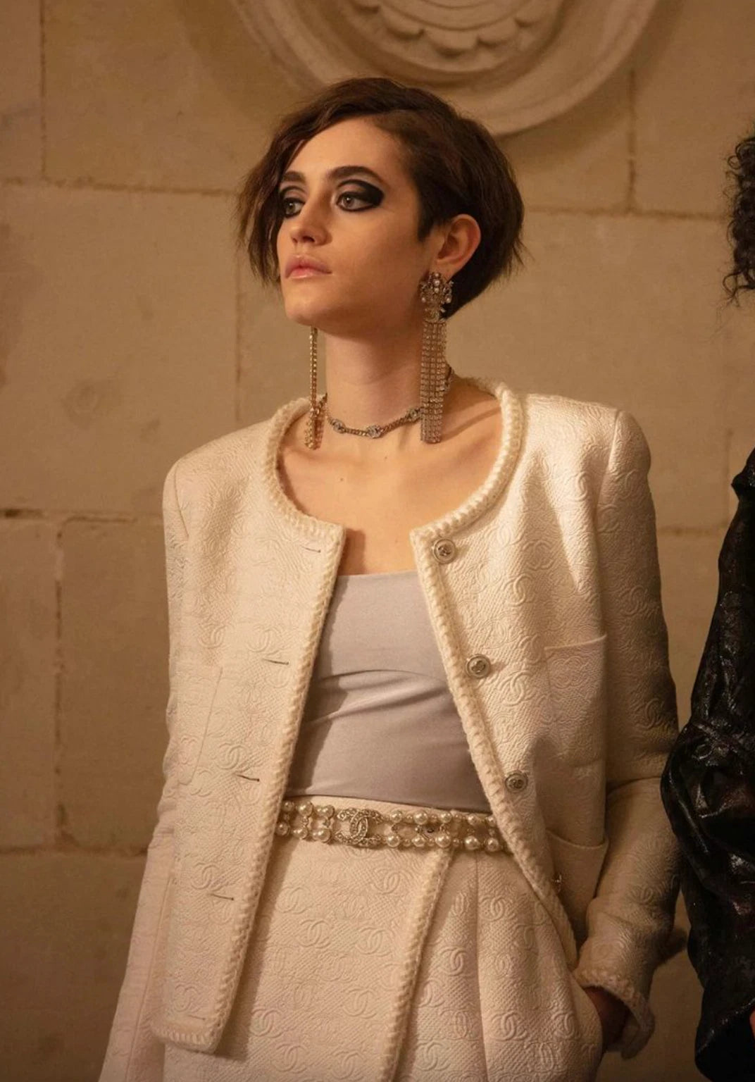 CHANEL 21PF White Ivory CC Logo Metiers D’art Jacket 34 36 シャネル ジャケット ホワイト アイボリー CC ロゴ メティエダール 即発
