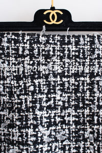 CHANEL 09S Black White Wool Cotton Tweed Skirt 34 シャネル ブラック ホワイト ウール コットン ツイード スカート 即発