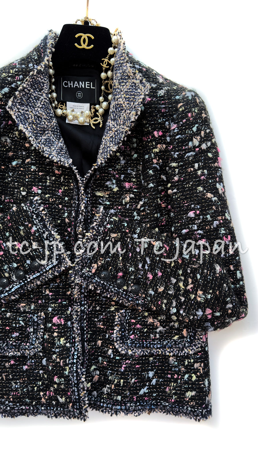 CHANEL 04A Multicolor Tweed Jacket Skirt Suit 38 シャネル マルチカラー ツイード ジャケット スカート スーツ 即発