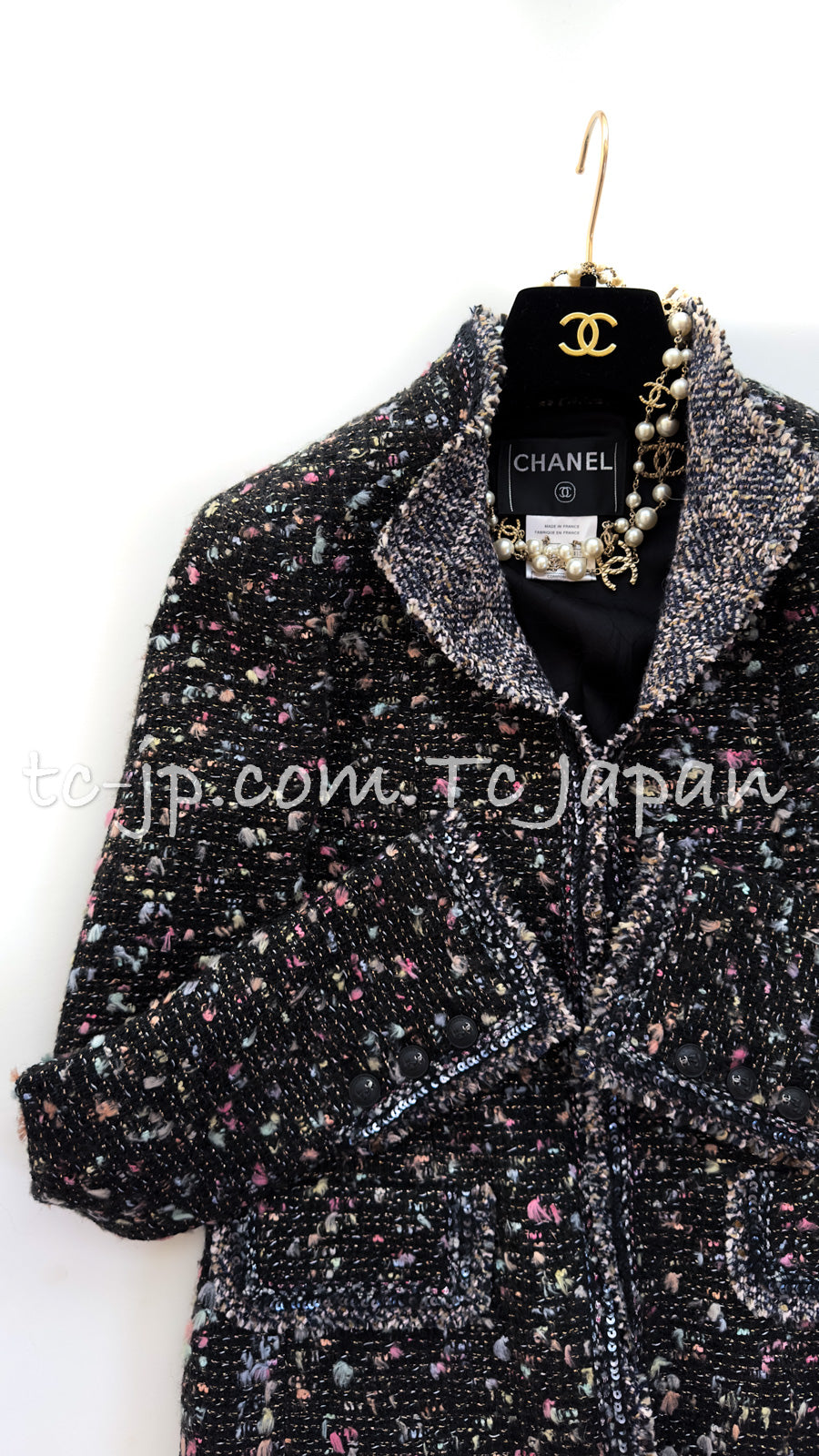 CHANEL 04A Multicolor Tweed Jacket Skirt Suit 38 シャネル マルチカラー ツイード ジャケット スカート スーツ 即発