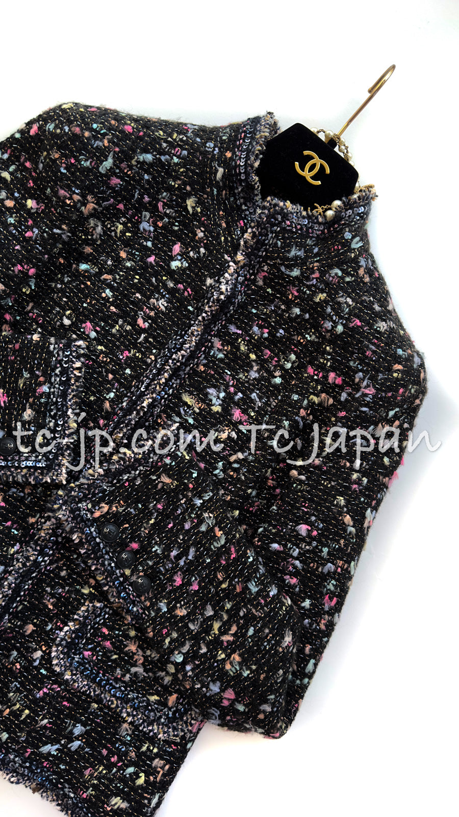 CHANEL 04A Multicolor Tweed Jacket Skirt Suit 38 シャネル マルチカラー ツイード ジャケット スカート スーツ 即発
