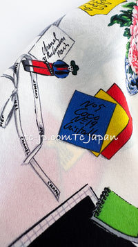 CHANEL 87S Silk Sleeveless Atelier CC Logo Tops 38 40 シャネル ヴィンテージ・シルク・ノースリーブ・アトリエ柄・トップス 即発