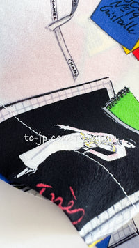 CHANEL 87S Silk Sleeveless Atelier CC Logo Tops 38 40 シャネル ヴィンテージ・シルク・ノースリーブ・アトリエ柄・トップス 即発