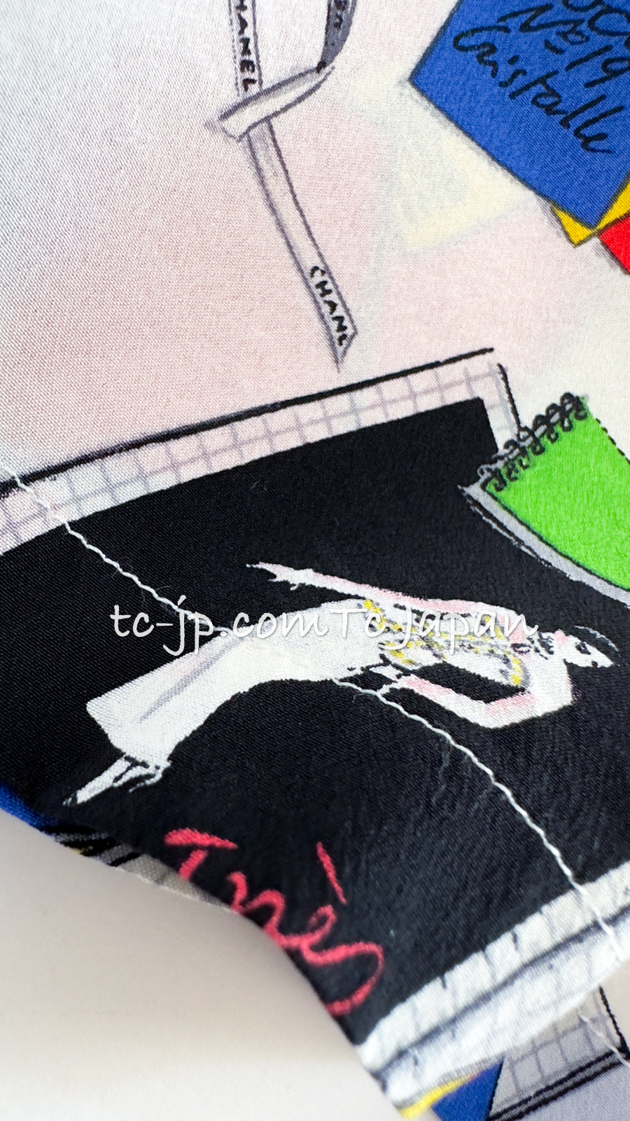 CHANEL 87S Silk Sleeveless Atelier CC Logo Tops 38 40 シャネル ヴィンテージ・シルク・ノースリーブ・アトリエ柄・トップス 即発