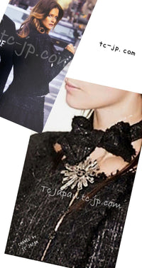 CHANEL 05PF Black Gary Fringe Trim Tweed Jacket 38 40 シャネル ブラック グレー フリンジトリム ツイード ジャケット 即発